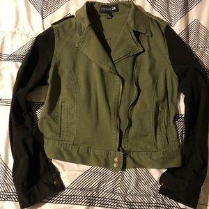 F21 denim moto jacket